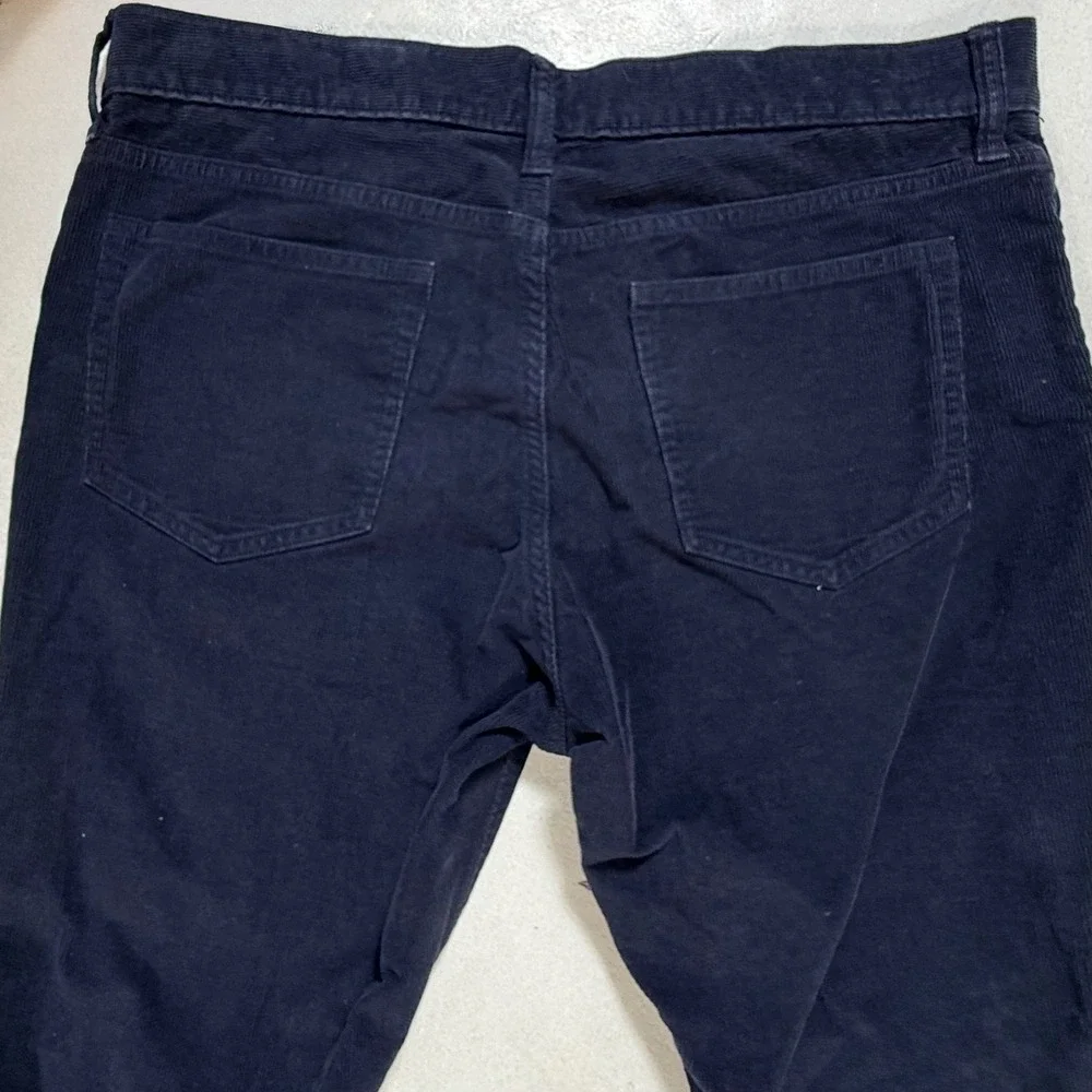J Crew Flex‎ Corduroy Pants Mens 34x34 Slim Fit Dark Wash Navy Blue Stretch
